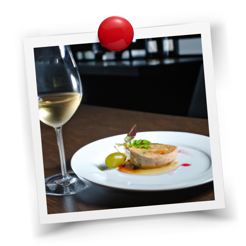Image de foie gras et vin blanc